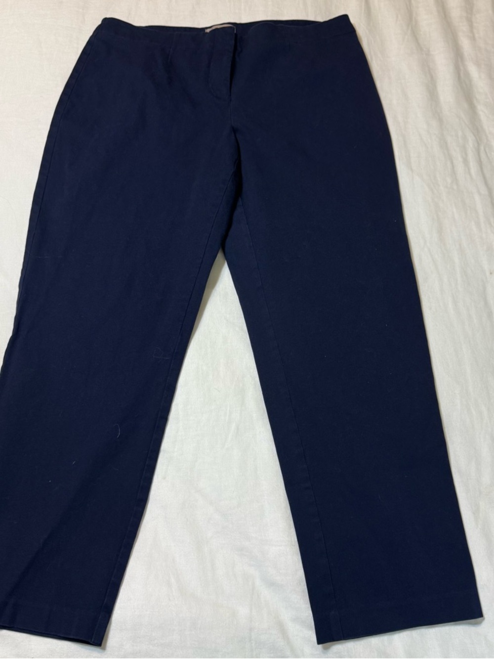 Chico’s Fabulously Slimming Pants 2 Short Navy Blue Straight Leg Pull On